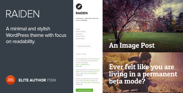 Raiden - A Minimal WordPress Theme with Style